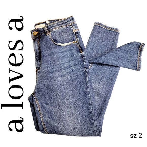 a loves a Blue Denim Super High Waist Skinny Jeans - Picture 2 of 12